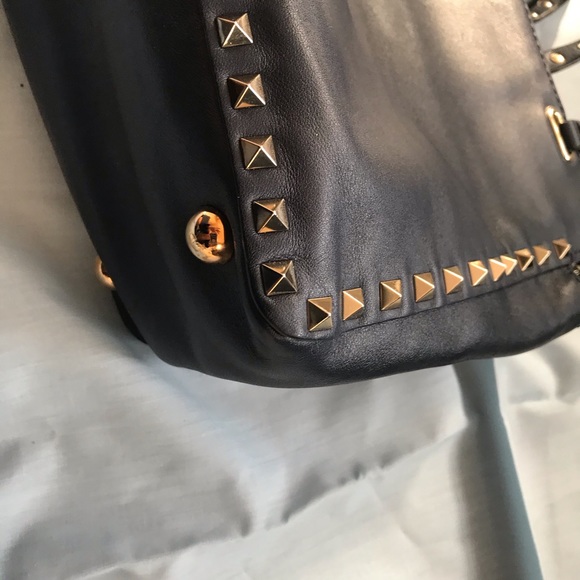 Valentino Rockstud Trapeze Tote Small Navy EUC - Picture 7 of 13